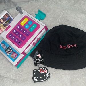 Barbie cash register & BNWT Hello Kitty bucket hat